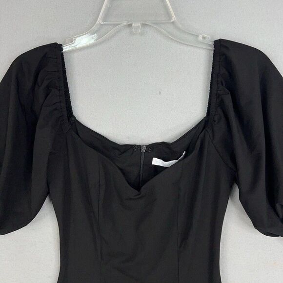 More To Come Dress Women Small Black Lizzy Puff Sleeve Romantic Feminine Minimal - Picture 4 of 16